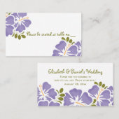 Hibiscus violet Mariage Table Cartes de place (Devant / Derrière)