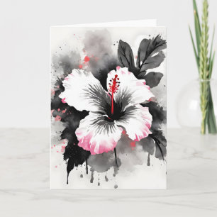 Hibiscus - Waterverf bloemen Kaart