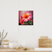 Hibiscus waterverf-stijl poster (Keuken)
