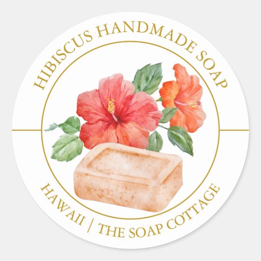 Hibiscus Zeep label (Voorkant)
