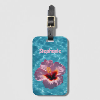 Hibiscus zomer bagagelabel