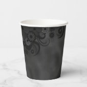 Hibiscus Zwart Bloemen Bewaar de datum Koelkast Ma Papieren Bekers (Achterkant)