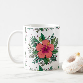 Hibiscusbloem, botanische bloem koffiemok