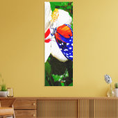 Hibiscusbloem met 2 tijger longwing vlinders canvas afdruk (Insitu (Woonkamer))