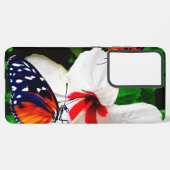 Hibiscusbloem met 2 tijger longwing vlinders samsung galaxy hoesje (Linkerkant)