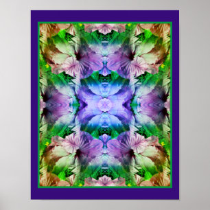 Hibiscusbloem vermenigvuldigd Abstract Poster