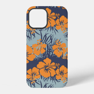 Hibiscusbloemen naadloos patroon, Vintage bloem iPhone 12 Hoesje