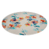 Hibiscusbloemen: Waterverf illustratiepatroon Snijplank (Hoek)