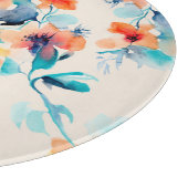 Hibiscusbloemen: Waterverf illustratiepatroon Snijplank (Hoek)