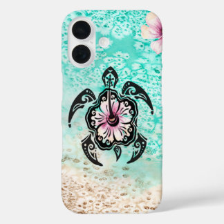 hibiscusschildpad iPhone 16 hoesje