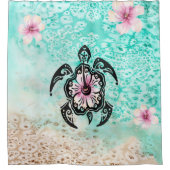 hibiscusschildpad douchegordijn (Voorkant)