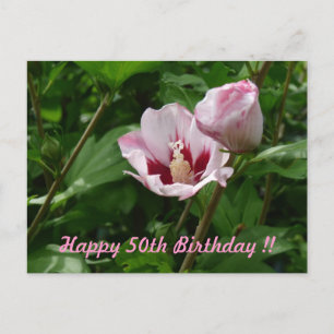Hibiskus Hibiscus 50. Geburtstag Jubiläum Briefkaart