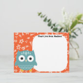 Hibou à panneau plat de bleu de cartes du Merci (Debout devant)