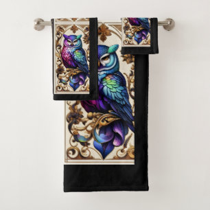 Hibou arc-en-ciel Art Déco