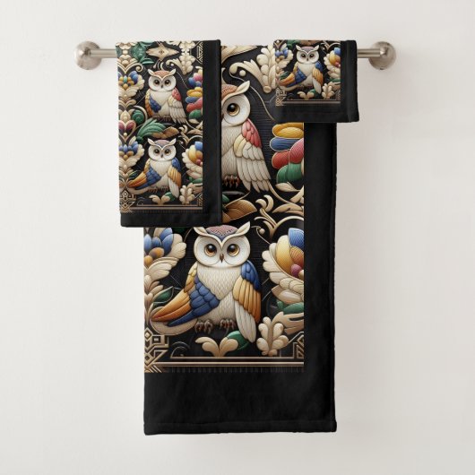 Hibou arc-en-ciel Art Déco (En situation)