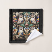 Hibou arc-en-ciel Art Déco (Gant de toilette)