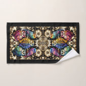 Hibou arc-en-ciel Art Déco (Serviette à main)