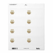 Hibou avec Étiquette de Cravate (Feuille entière)