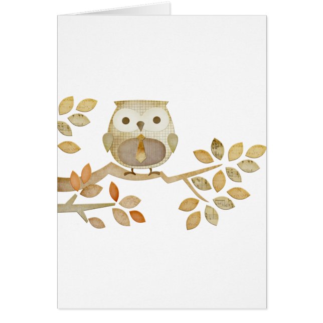 Hibou avec la cravate dans l'arbre (Devant)
