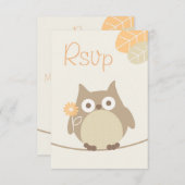 Hibou Baby shower Rsvp Sexe Neutre (Devant / Derrière)