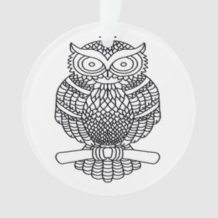 Hibou (blanc) - Ornement en acrylique