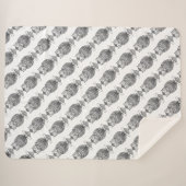 Hibou (blanc) - Plaid Sherpa (Devant (Horizontal))