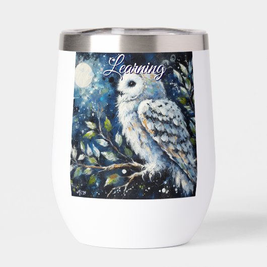 Hibou blanc sur une branche au clair de lune perso (Arrière)