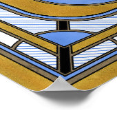 Hibou - Bleu et or Art Déco Abstrait (Coin)