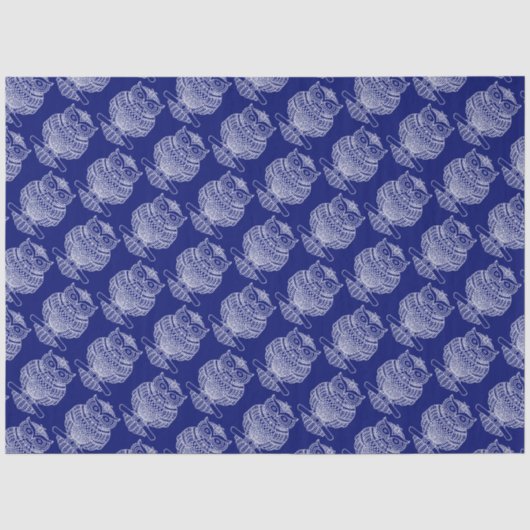 Hibou (bleu foncé) - Papier de soie (Recto)