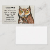 Hibou Carte de visite Brown (Devant / Derrière)