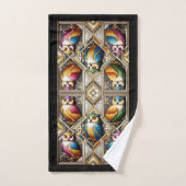Hibou coloré Art Déco (Serviette à main)