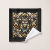 Hibou coloré Art Déco (Gant de toilette)