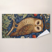 Hibou dans le jardin style William Morris (Serviette de bain)