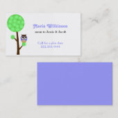 Hibou dans une carte de maman d'arbre (Devant / Derrière)