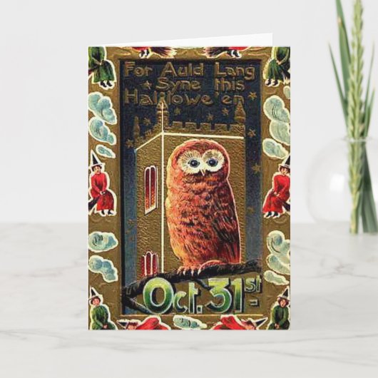 Hibou de Halloween - carte de voeux (Devant)