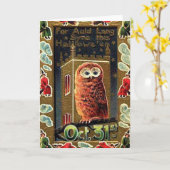 Hibou de Halloween - carte de voeux (Fleur jaune)