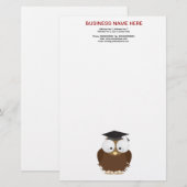 Hibou d'école avec la papeterie de panneau de (Devant / Derrière)