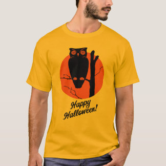 hibou des années 1940 dans le T-shirt d'arbre