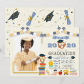 Hibou Enfants Graduation Photo Faire-part Invitati (Devant / Derrière)