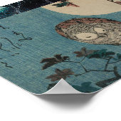 Hibou et lune, Poster d'Art Vintage japonais (Coin)