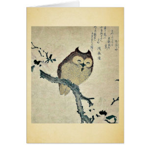 Hibou et magnolia Ukiyoe