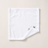 Hibou gris Orchidées blanches (Gant de toilette)