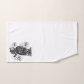 Hibou gris Orchidées blanches (Serviette à main)
