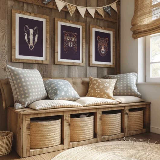 Hibou | Impression murale de hibou d'animal de for