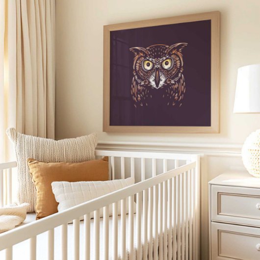 Hibou | Impression murale de hibou d'animal de for