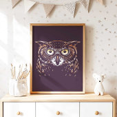 Hibou | Impression murale de hibou d'animal de for