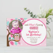 Hibou Invitation Anniversaire 1er Anniversaire Fil (Debout devant)