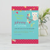 Hibou, invitations à la fête d'anniversaire (Debout devant)