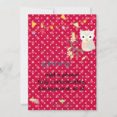 Hibou, invitations à la fête d'anniversaire (Dos)