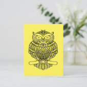Hibou (jaune) - Carte postale (Debout devant)